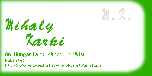 mihaly karpi business card